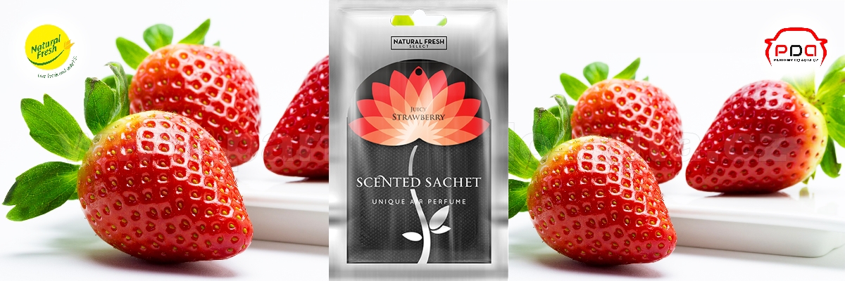 Vonný sáček - závěsný pytlík Scented Sachet Silver Juicy Strawberry - šťavnaté jahody Natural Fresh
